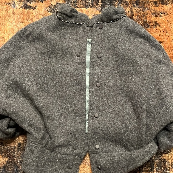 Vintage gray wool blouse - fully lined. Size 4 - Picture 5 of 12